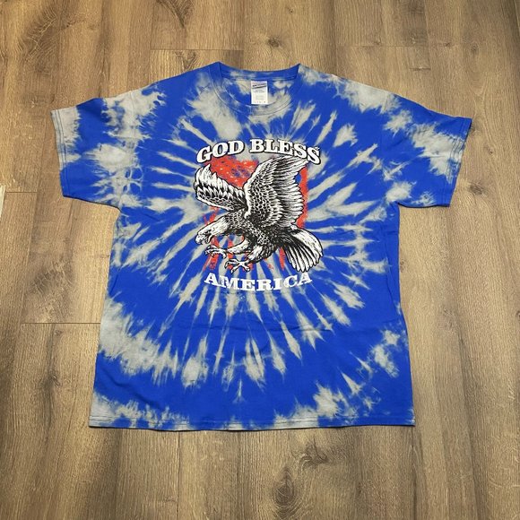 God Bless America Bleach Dye T-Shirt - Picture 1 of 1